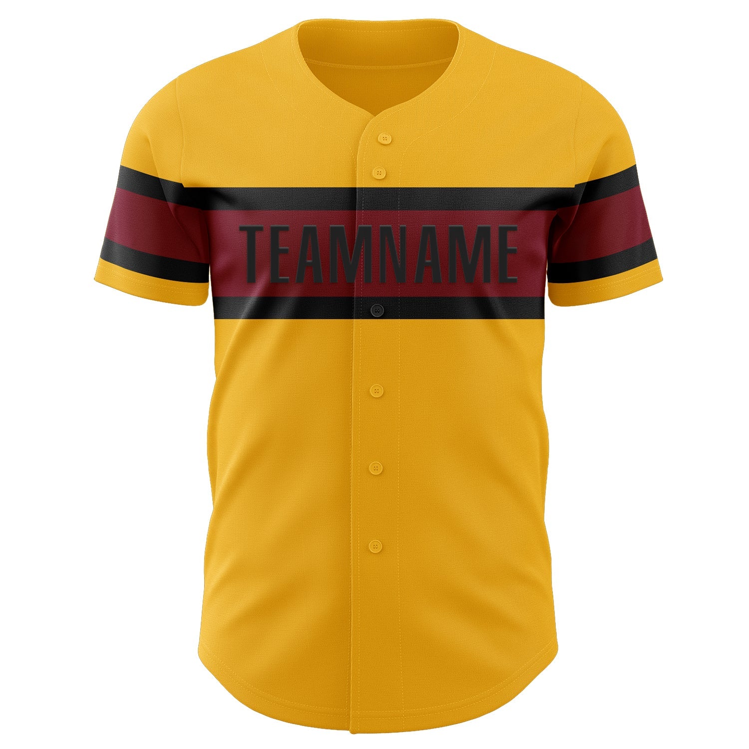 Custom Gold Crimson-Black Authentic Baseball Jersey view 2