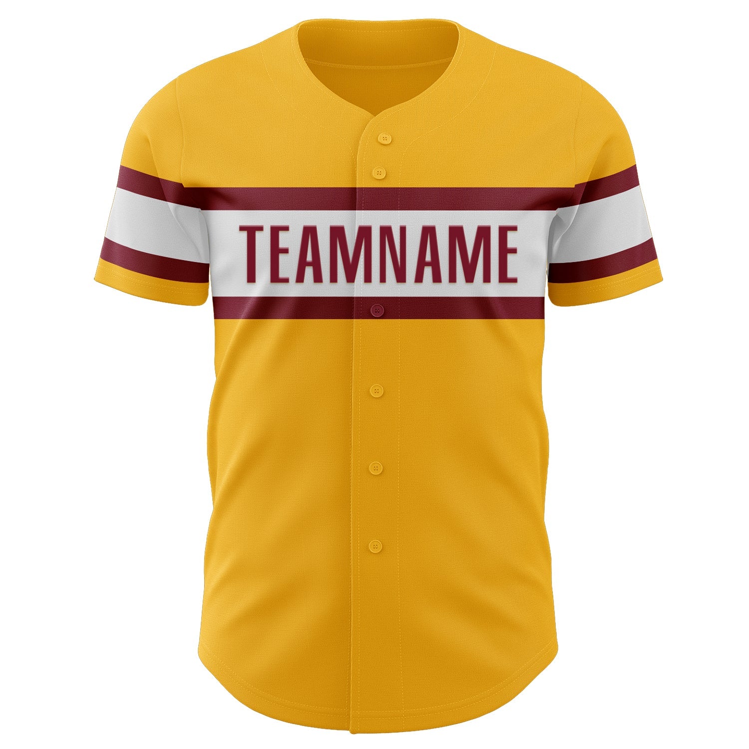 Custom Gold Crimson-White Authentic Baseball Jersey view 2
