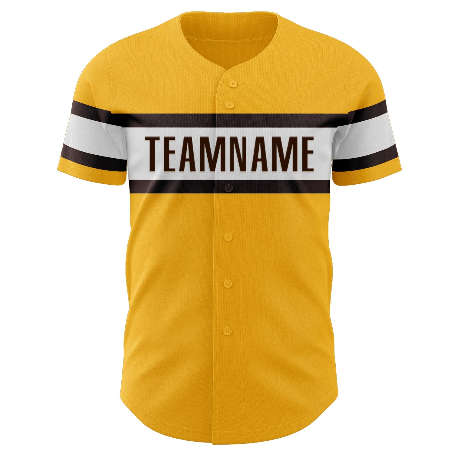 Custom Gold Brown-White Authentic Baseball Jersey view 2