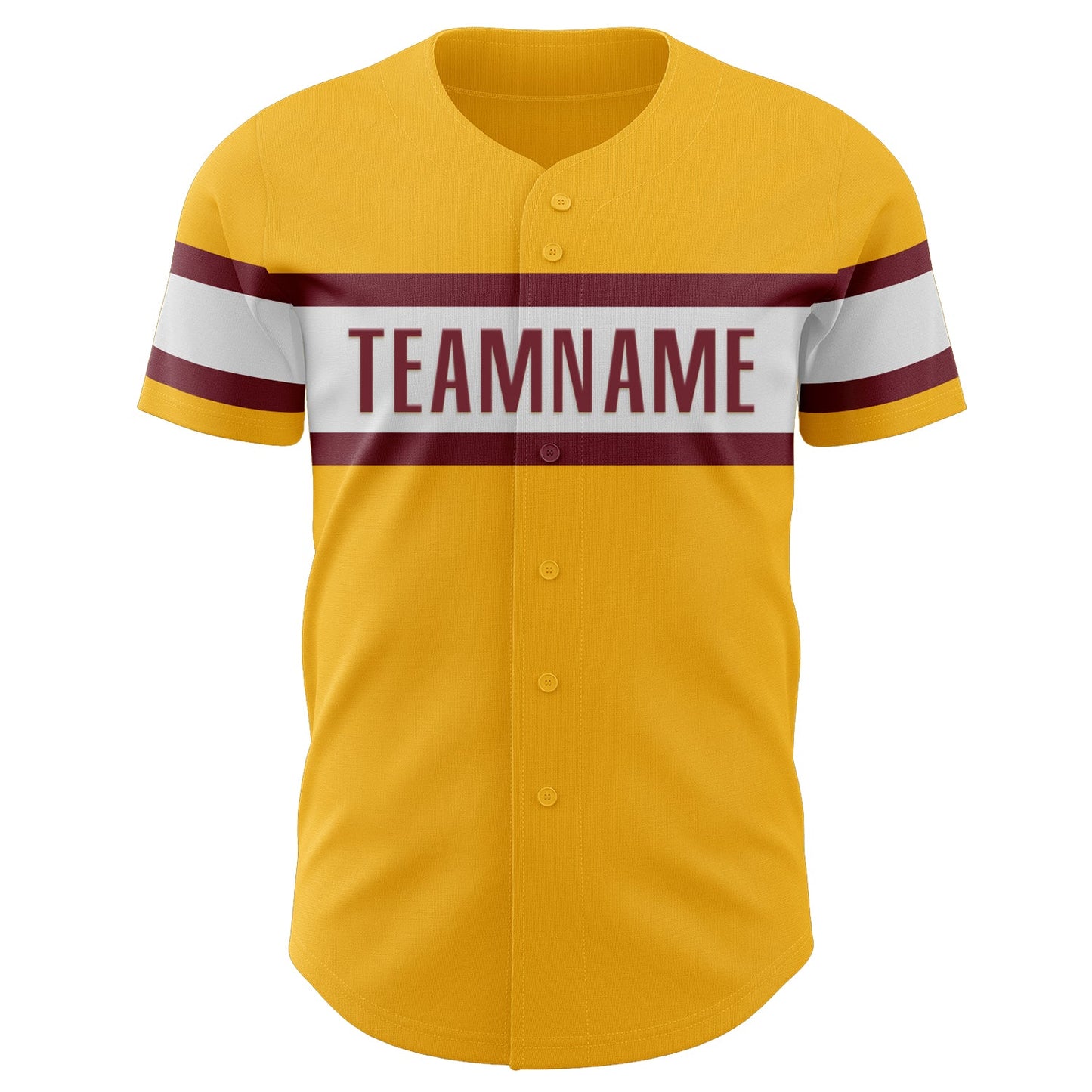 Custom Gold Burgundy-White Authentic Baseball Jersey view 2