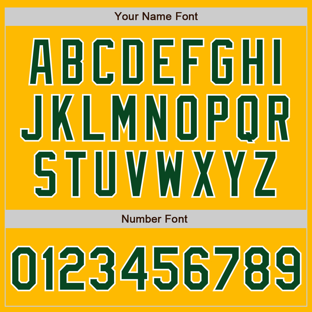 Custom Gold Green-White Authentic Baseball Jersey view 4