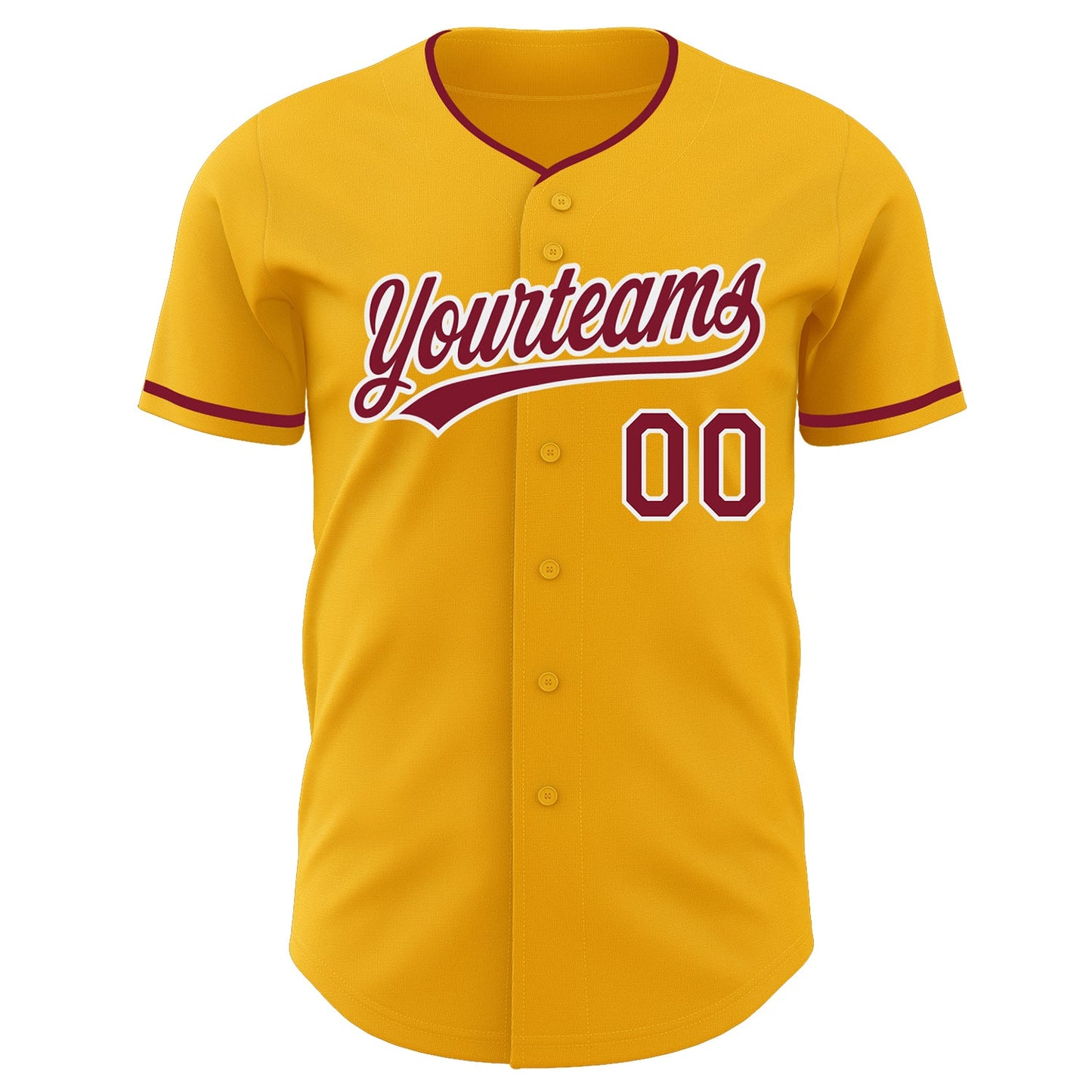Custom Gold Crimson-White Authentic Baseball Jersey view 2