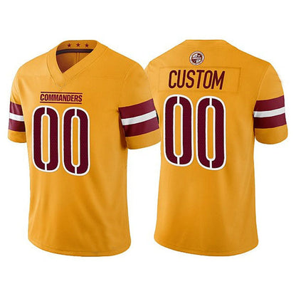 Custom W.Commanders Gold Vapor Limited Jersey Football Stitched Jerseys - Main View