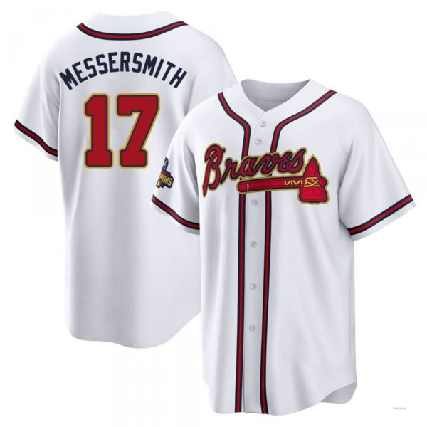 Atlanta Braves #17 Andy Messersmith  Gold White 2022 Program Jersey Stitches Baseball Jerseys - Main View