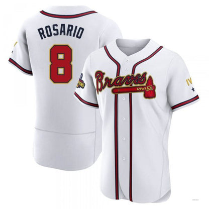 Atlanta Braves #8 Eddie Rosario Gold White 2022 Program Jersey Stitches Baseball Jerseys - Main View
