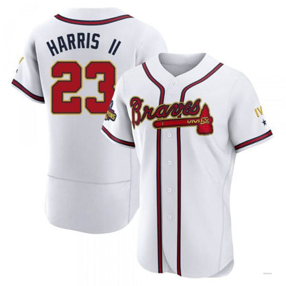 Atlanta Braves #23 Michael Harris II Gold White 2022 Program Jersey Stitches Baseball Jerseys - Main View