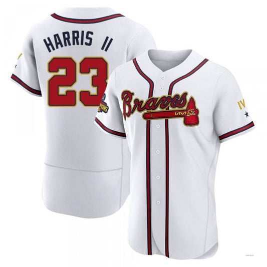 Atlanta Braves #23 Michael Harris II Gold White 2022 Program Jersey Stitches Baseball Jerseys - Main View