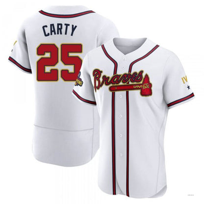 Atlanta Braves #25 Rico Carty Gold White 2022 Program Jersey Stitches Baseball Jerseys - Main View