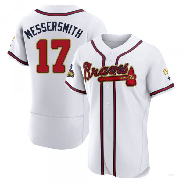 Atlanta Braves #17 Andy Messersmith Gold White 2022 Program Jersey Stitches Baseball Jerseys - Main View