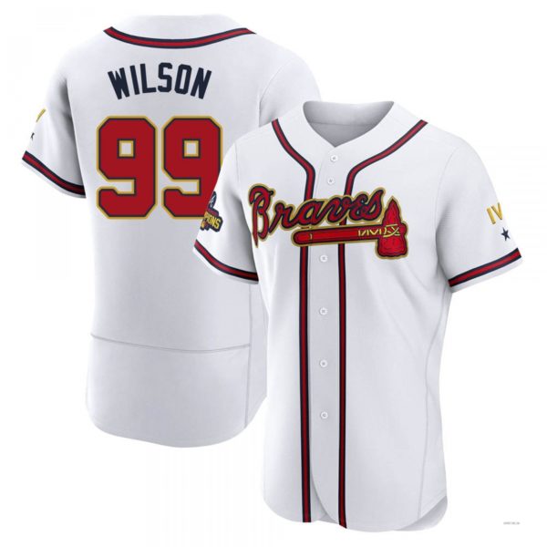 Atlanta Braves #99 Brooks Wilson Gold White 2022 Program Jersey Stitches Baseball Jerseys - Main View