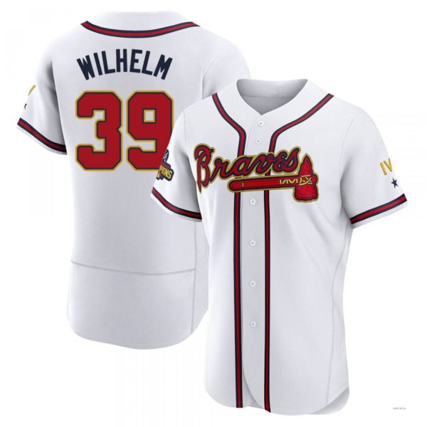 Atlanta Braves #39 Hoyt Wilhelm Gold White 2022 Program Jersey Stitches Baseball Jerseys - Main View