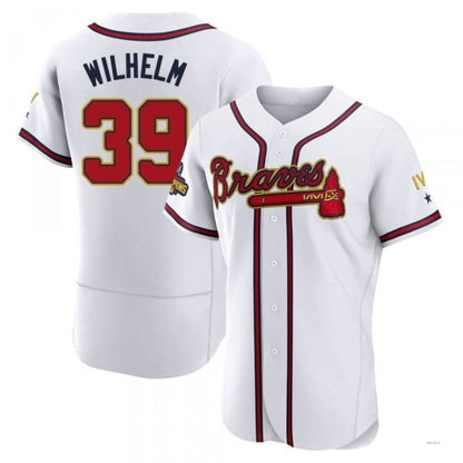 Atlanta Braves #39 Hoyt Wilhelm Gold White 2022 Program Jersey Stitches Baseball Jerseys - Main View