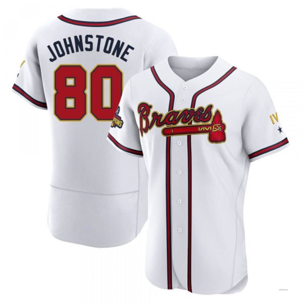Atlanta Braves #80 Connor Johnstone Gold White 2022 Program Jersey Stitches Baseball Jerseys - Main View
