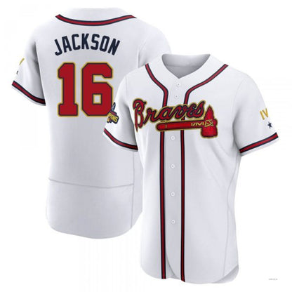 Atlanta Braves #16 Sonny Jackson Gold White 2022 Program Jersey Stitches Baseball Jerseys - Main View