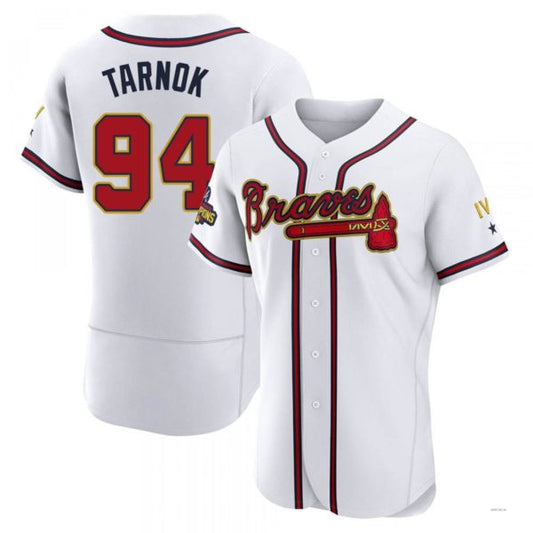 Atlanta Braves #94 Freddy Tarnok Gold White 2022 Program Jersey Stitches Baseball Jerseys - Main View