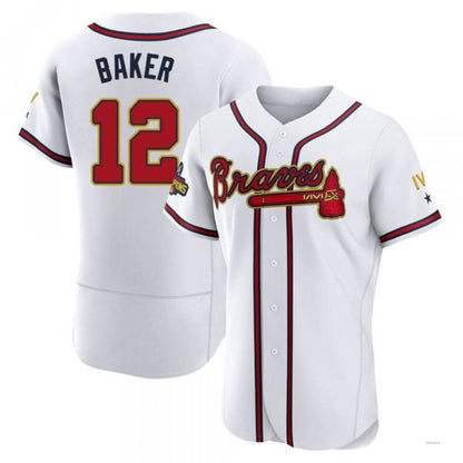 Atlanta Braves #12 Dusty Baker Gold White 2022 Program Stitches Baseball Jerseys - Main View