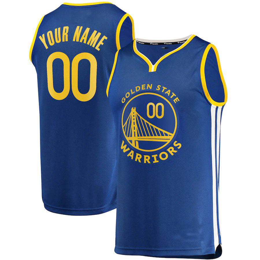 Custom G.State Warriors Fanatics Branded 2019-20 Fast Break Replica Jersey Royal Icon Edition American Stitched Basketball Jersey - Main View