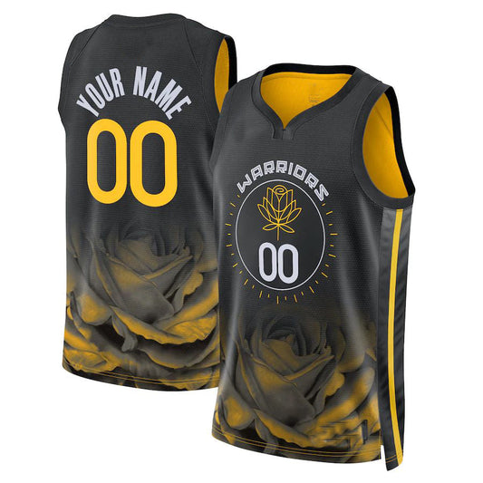 Custom G.State Warriors Unisex 2022-23 Swingman  Jersey City Edition Black Stitched Basketball Jersey - Main View