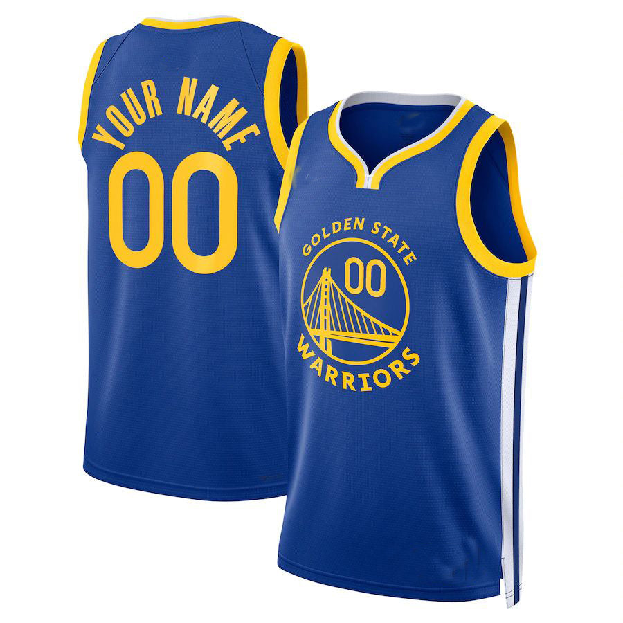 Custom G.State Warriors Unisex 2022-23 Swingman Jersey Blue Icon Edition American Stitched Basketball Jersey - Main View