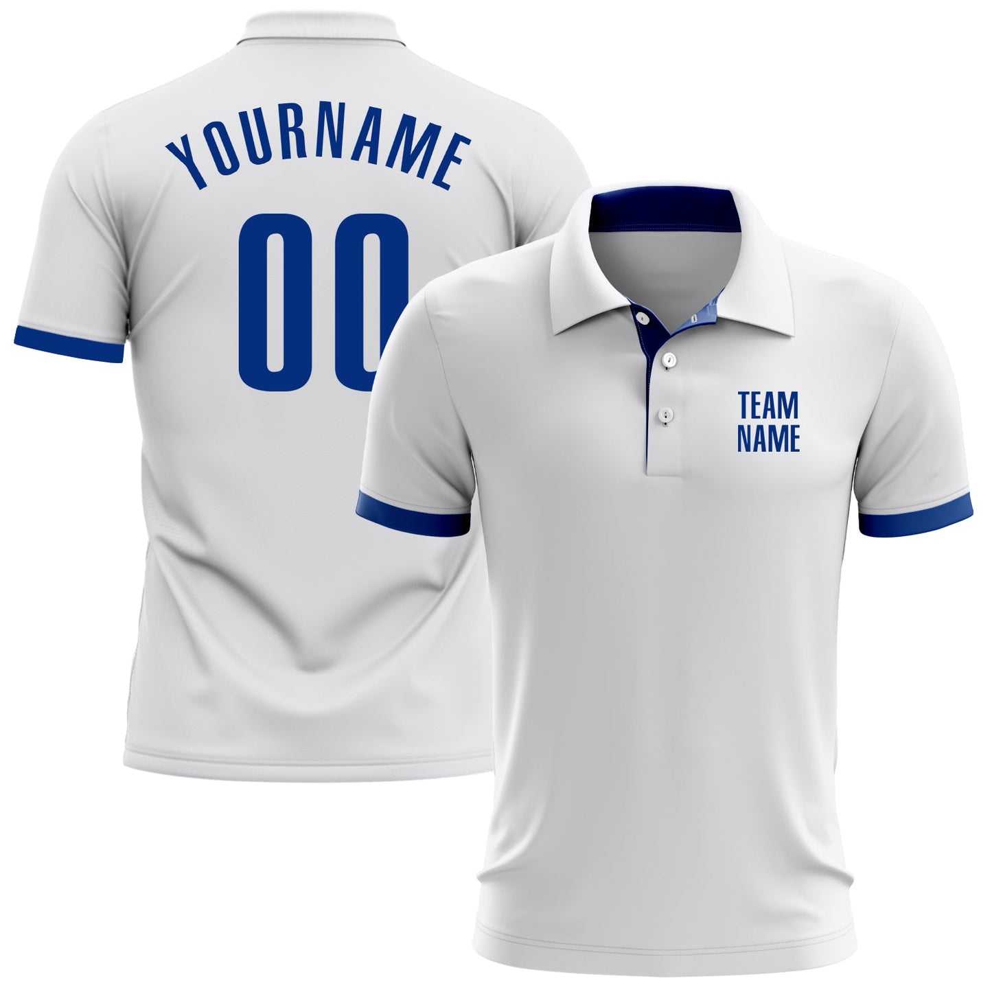 Custom White Royal Performance Golf Polo Shirt - Main View