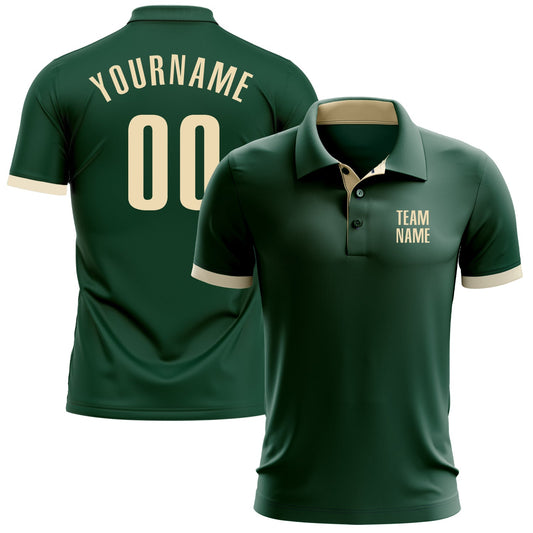 Custom Green Cream Performance Golf Polo Shirt - Main View