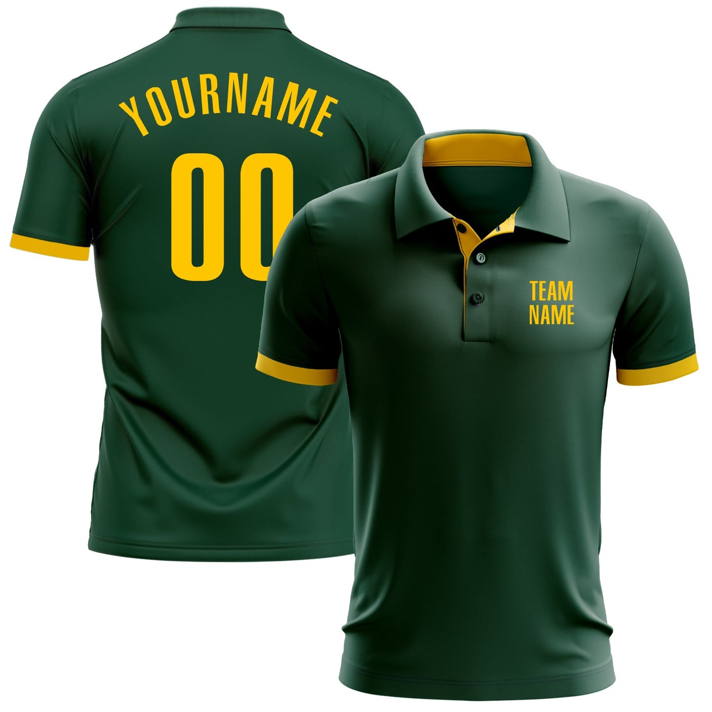 Custom Green Yellow Performance Golf Polo Shirt - Main View