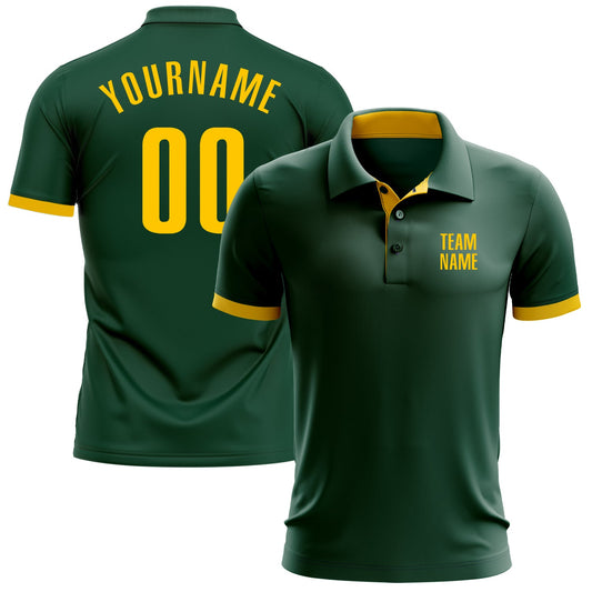 Custom Green Yellow Performance Golf Polo Shirt - Main View