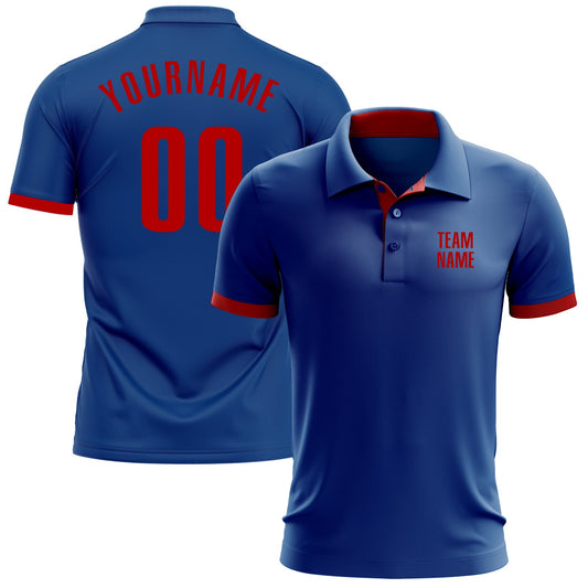 Custom Royal Red Performance Golf Polo Shirt - Main View