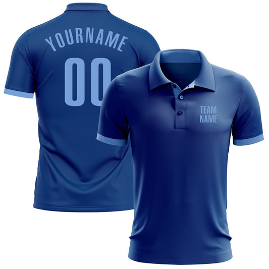 Custom Royal Light Blue Performance Golf Polo Shirt - Main View