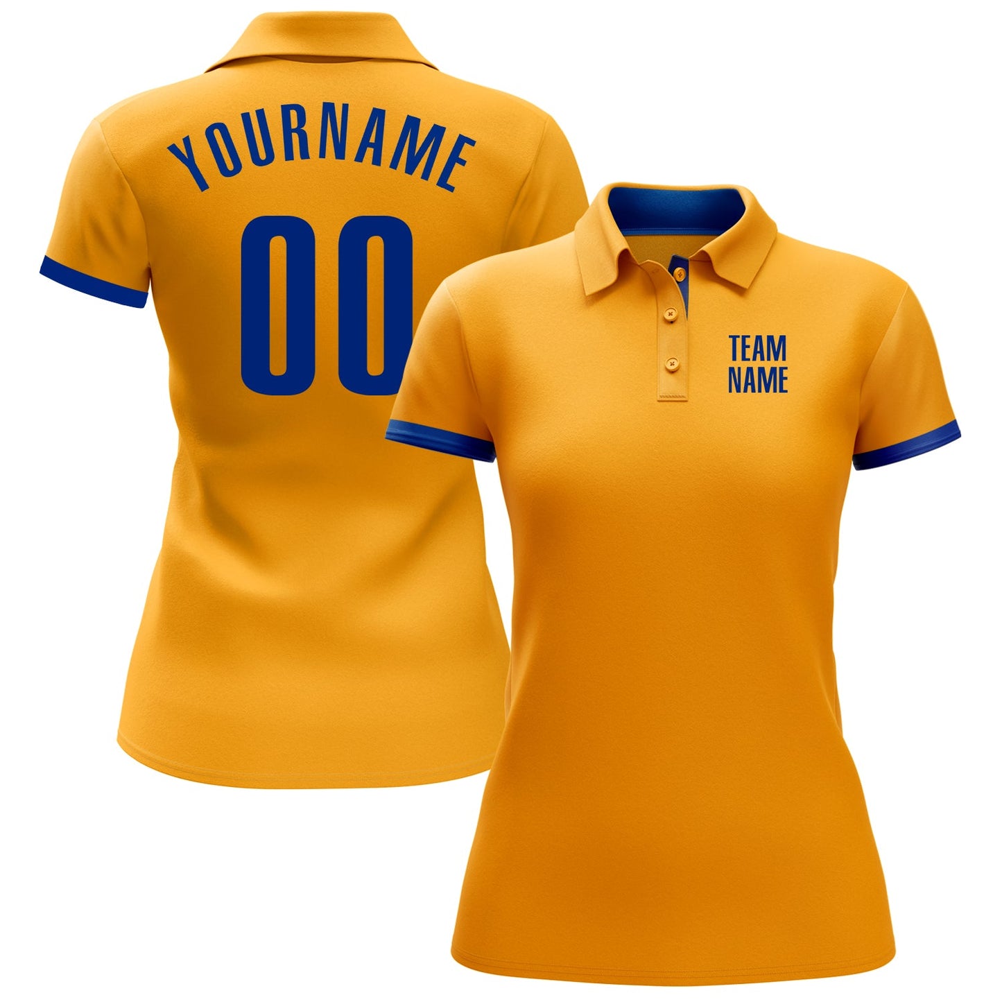 Custom Gold Royal Performance Golf Polo Shirt view 2