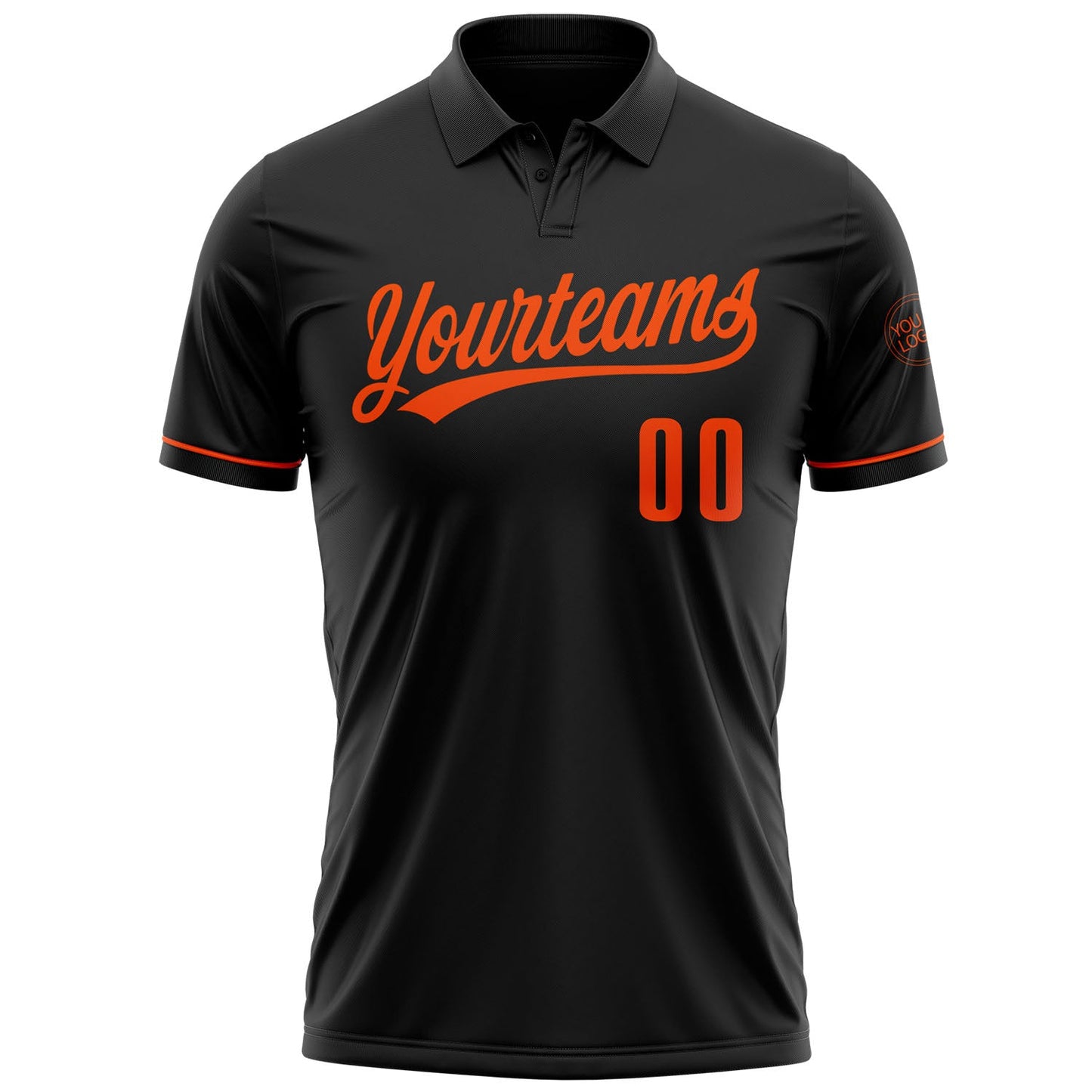 Custom Black Orange Performance Vapor Golf Polo Shirt view 2