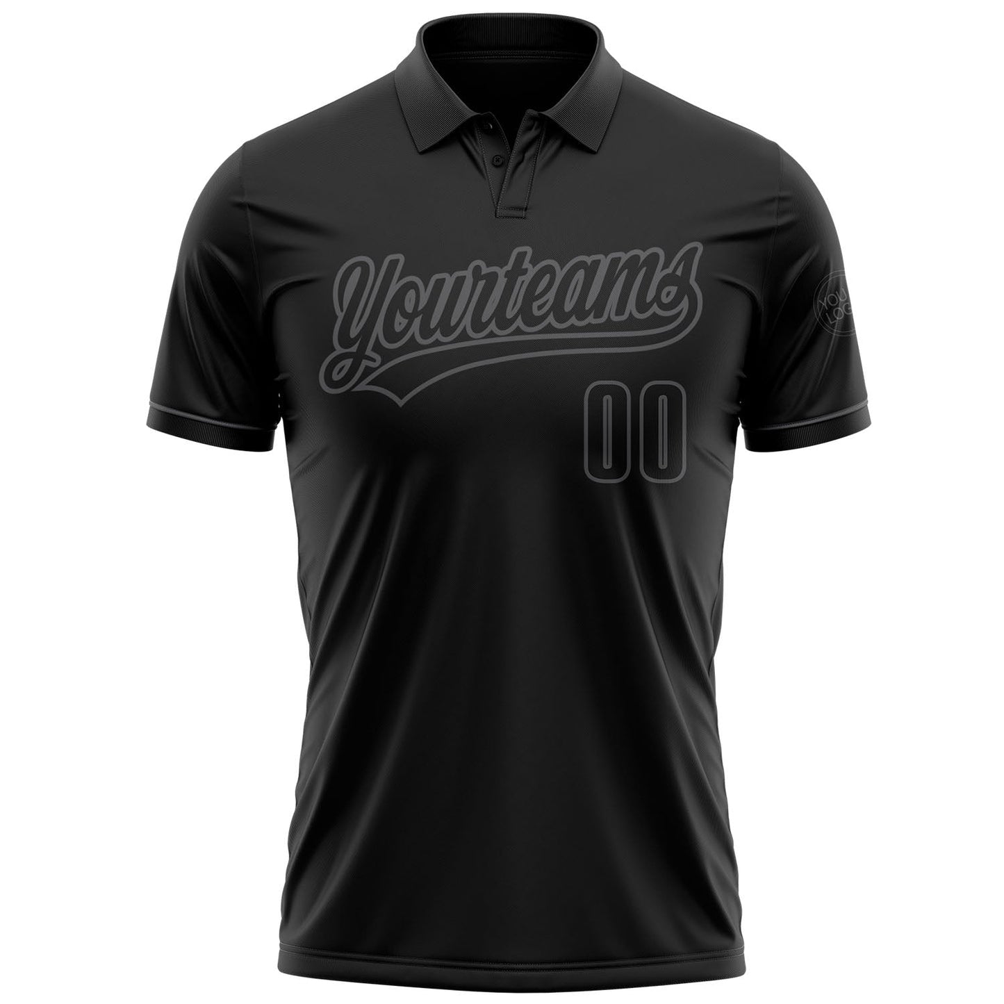 Custom Black Black-Steel Gray Performance Vapor Golf Polo Shirt view 2