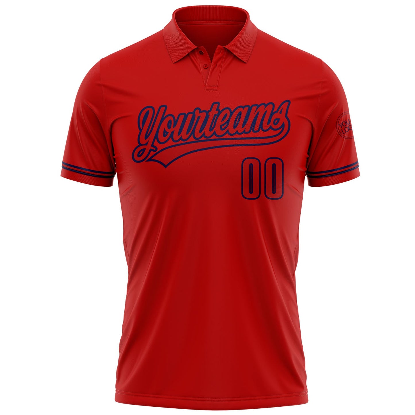 Custom Red Red-Navy Performance Vapor Golf Polo Shirt view 2