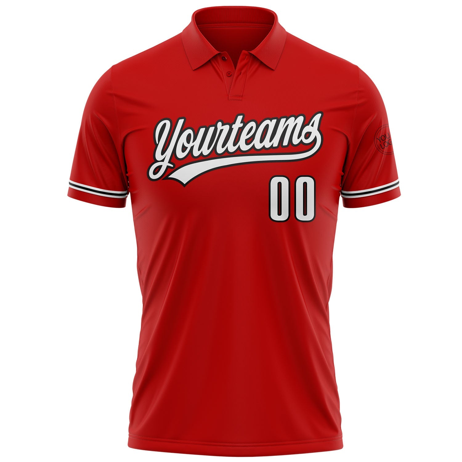 Custom Red White-Black Performance Vapor Golf Polo Shirt view 2