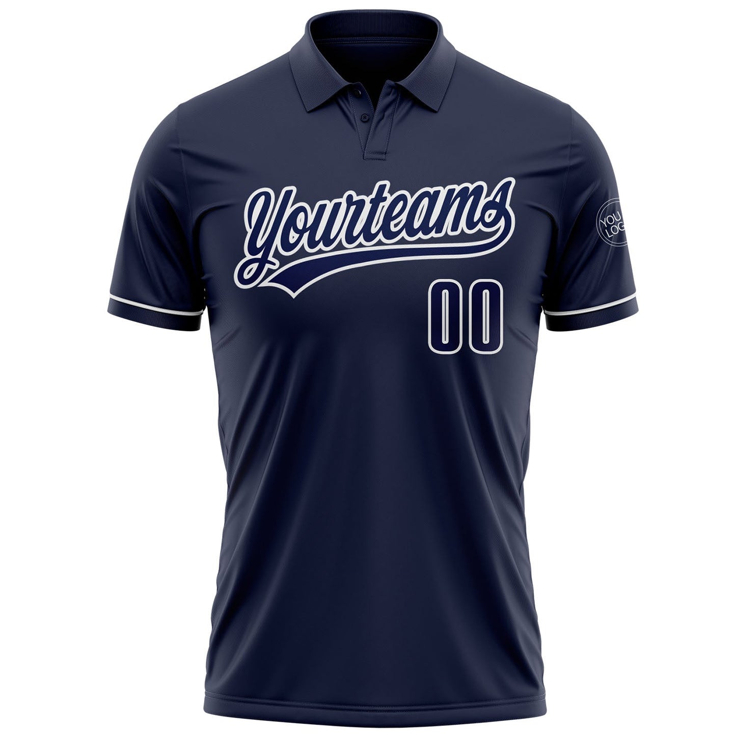 Custom Navy Navy-White Performance Vapor Golf Polo Shirt view 2