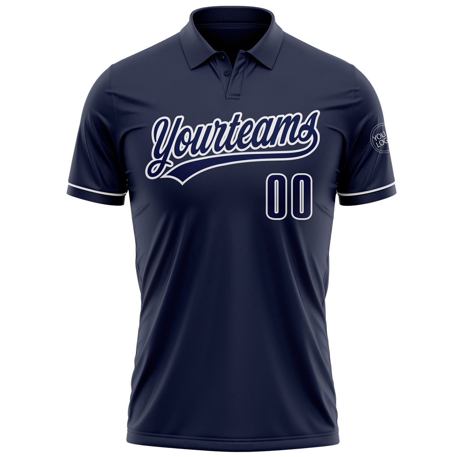 Custom Navy Navy-White Performance Vapor Golf Polo Shirt view 2