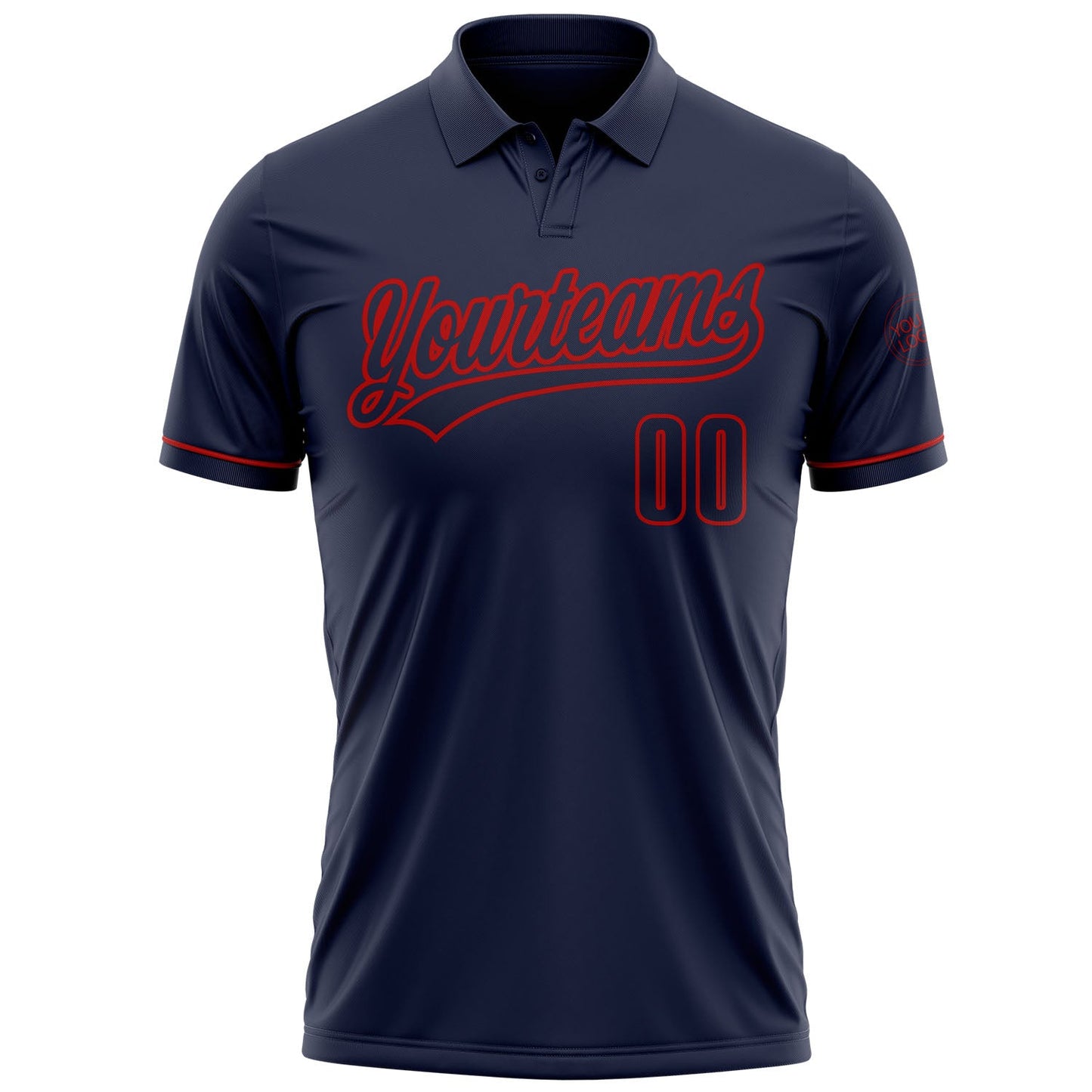 Custom Navy Navy-Red Performance Vapor Golf Polo Shirt view 2