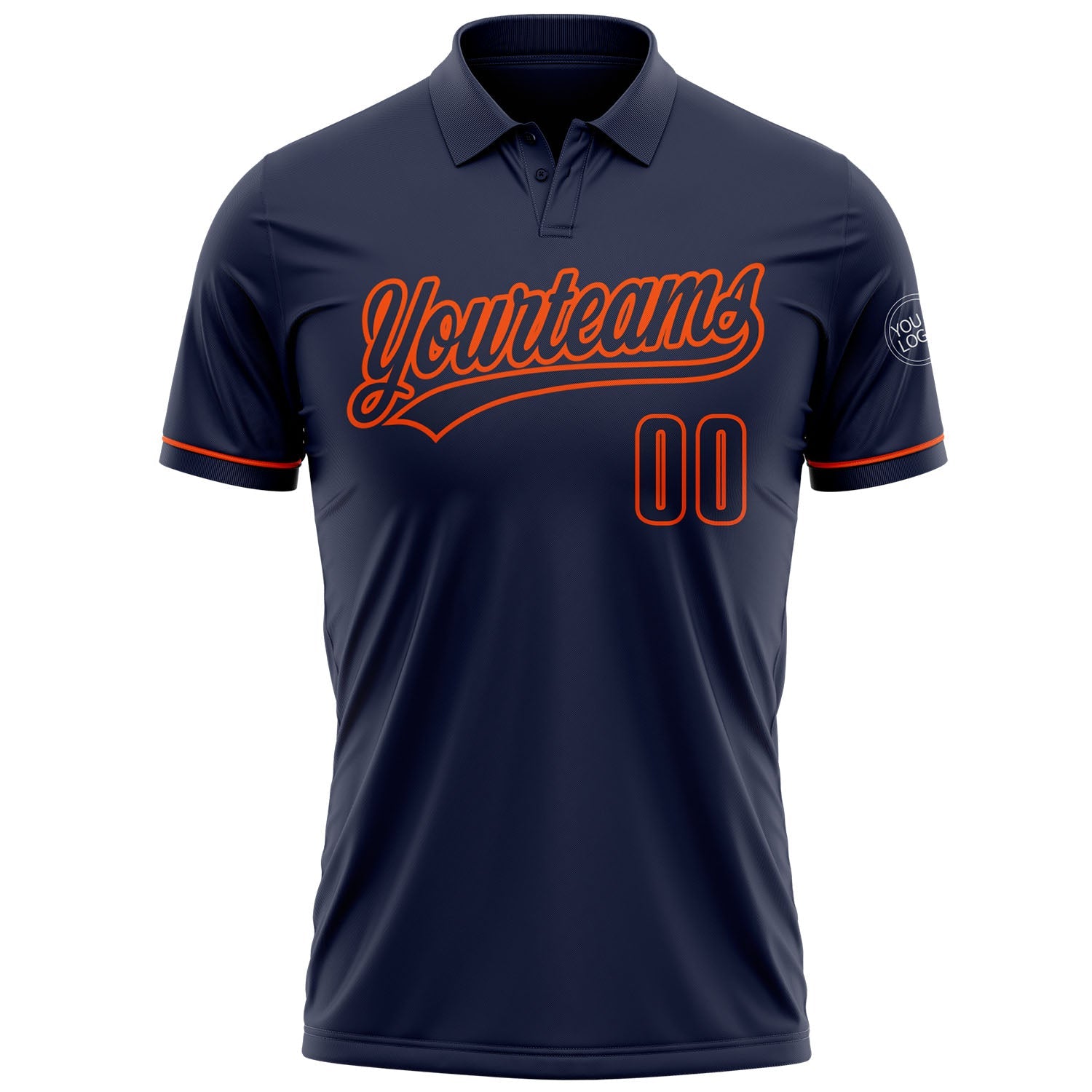Custom Navy Navy-Orange Performance Vapor Golf Polo Shirt view 2