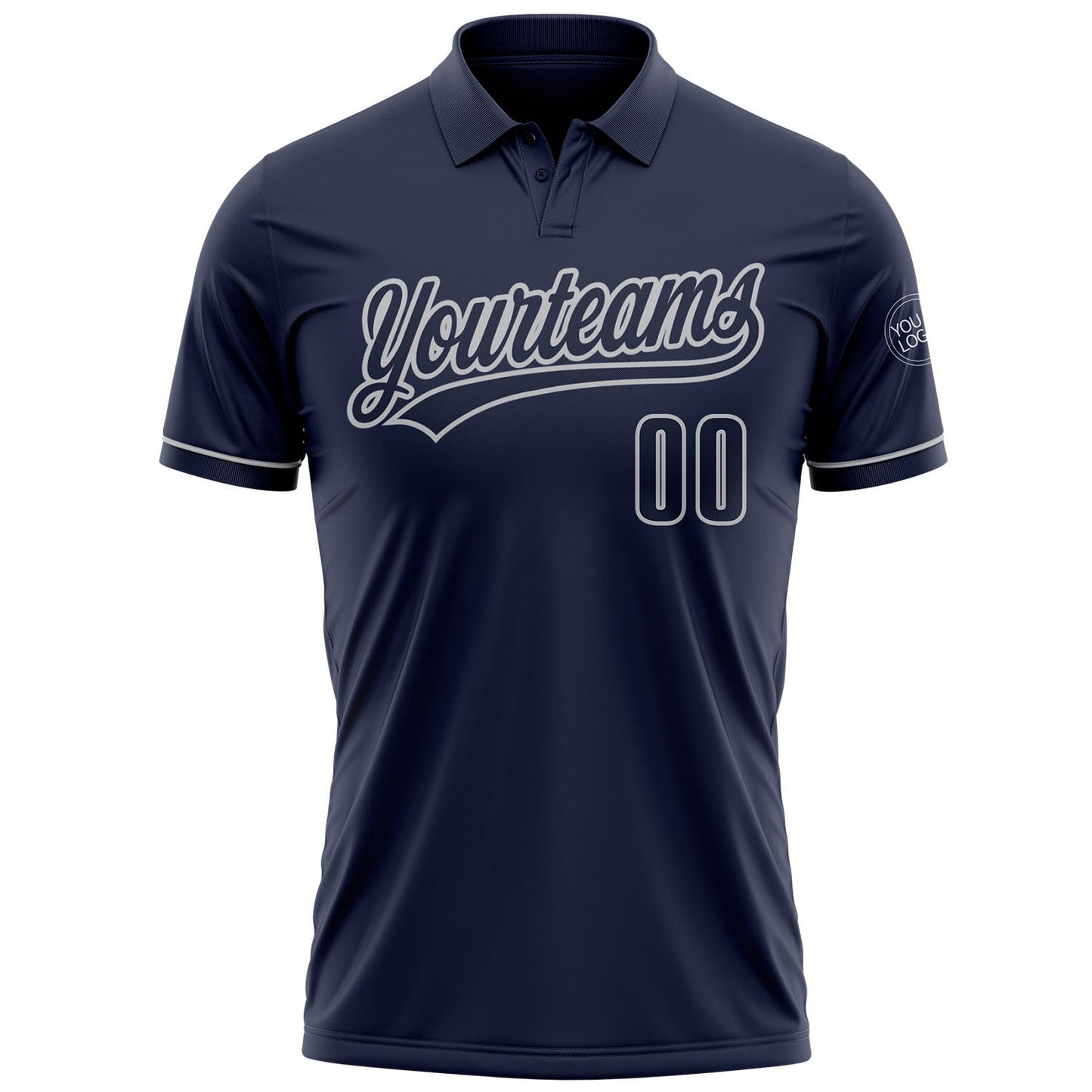Custom Navy Navy-Gray Performance Vapor Golf Polo Shirt view 2