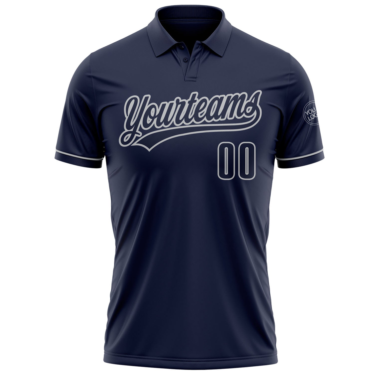 Custom Navy Navy-Gray Performance Vapor Golf Polo Shirt view 2