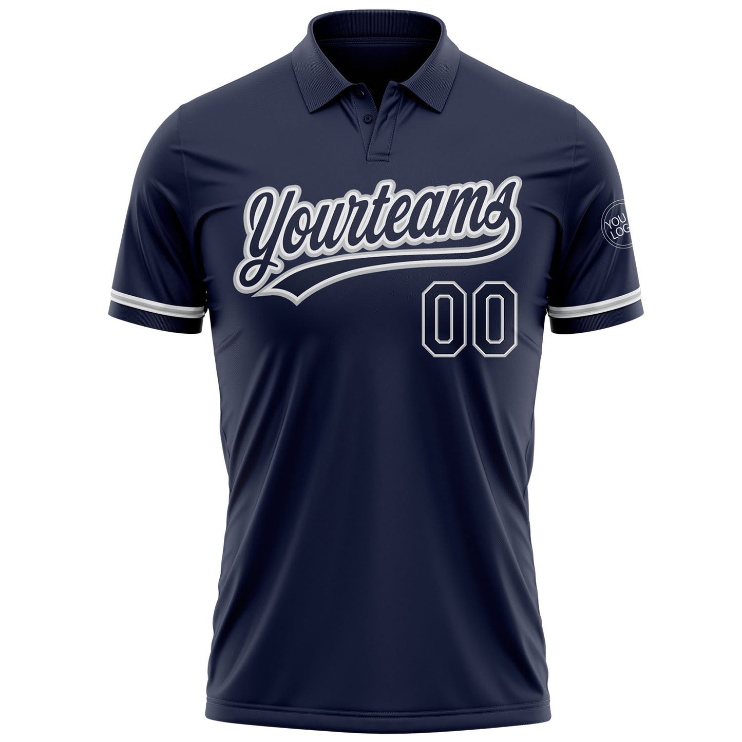 Custom Navy Navy-Gray Performance Vapor Golf Polo Shirt view 2