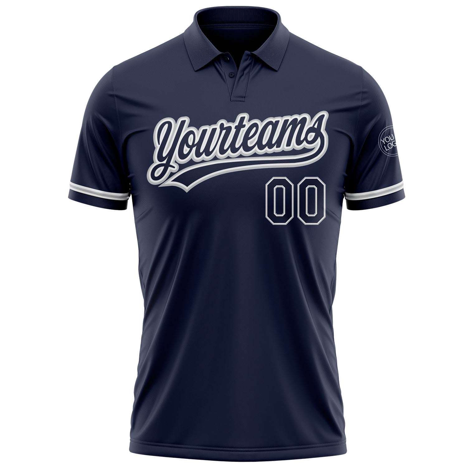 Custom Navy Navy-Gray Performance Vapor Golf Polo Shirt view 2