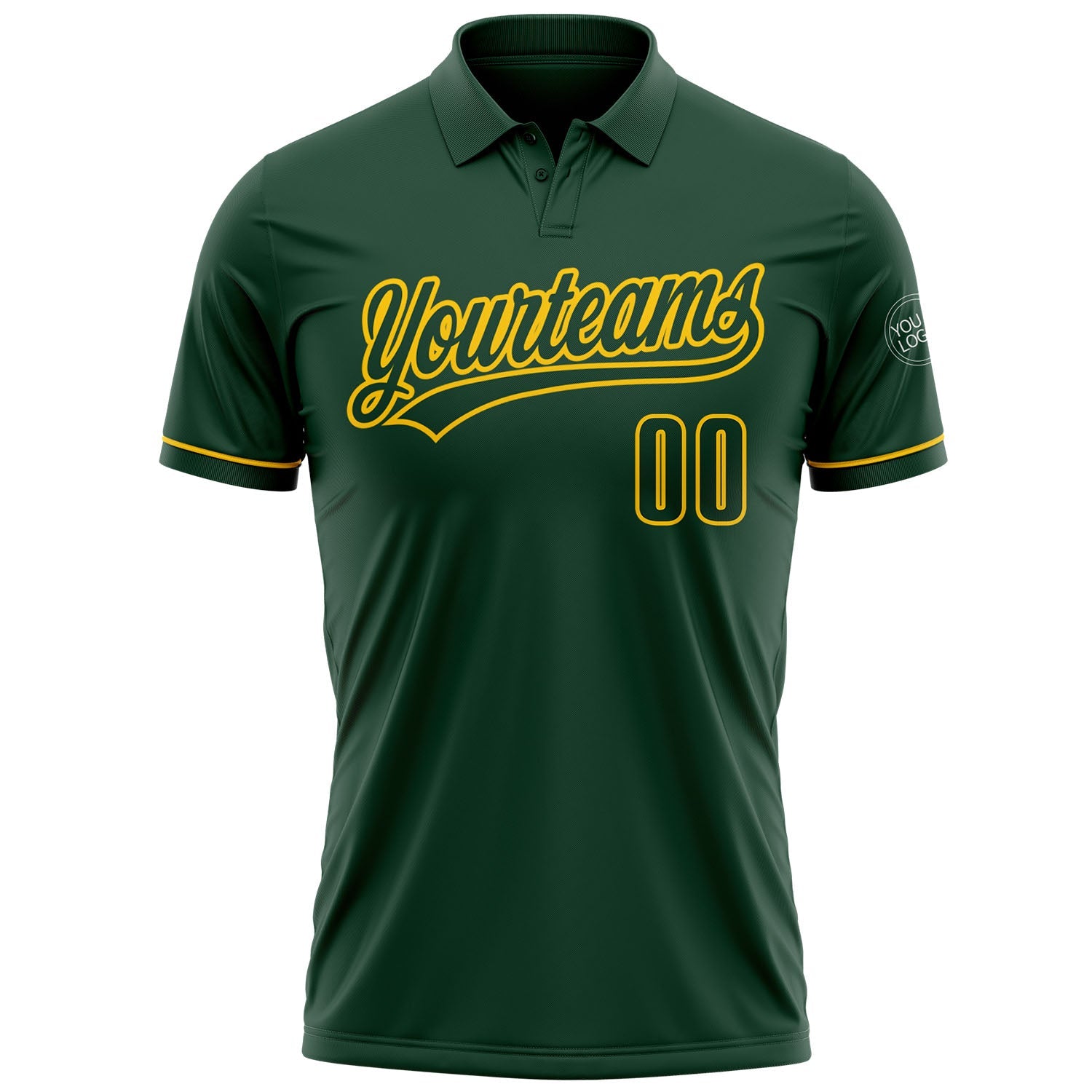 Custom Green Green-Yellow Performance Vapor Golf Polo Shirt view 2