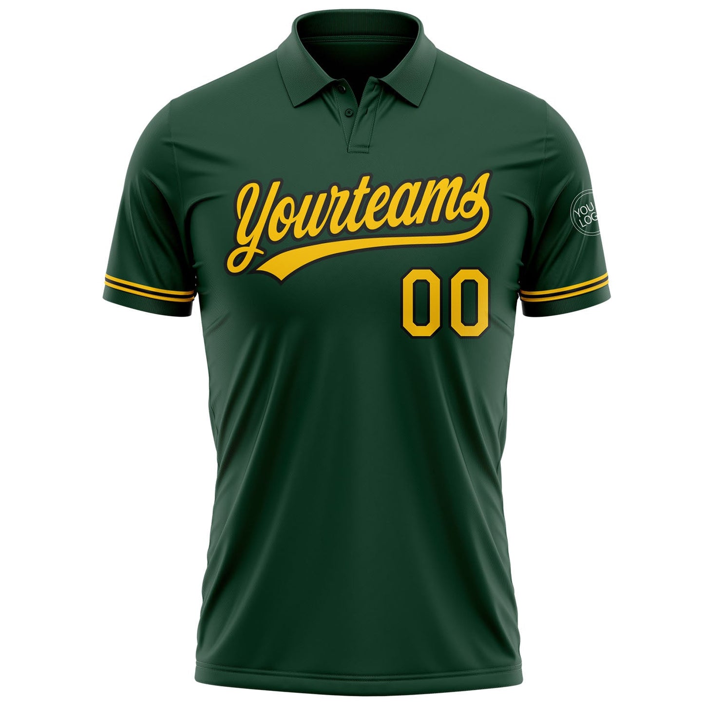 Custom Green Yellow-Black Performance Vapor Golf Polo Shirt view 2