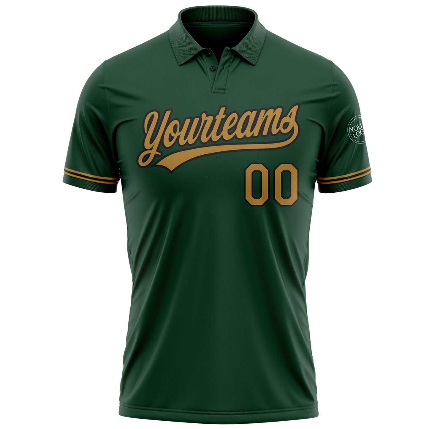 Custom Green Old Gold-Black Performance Vapor Golf Polo Shirt view 2