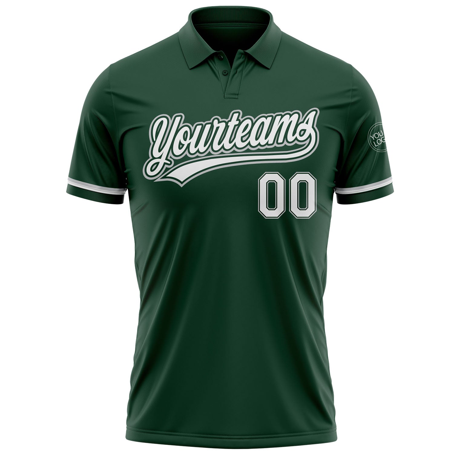 Custom Green White-Gray Performance Vapor Golf Polo Shirt view 2