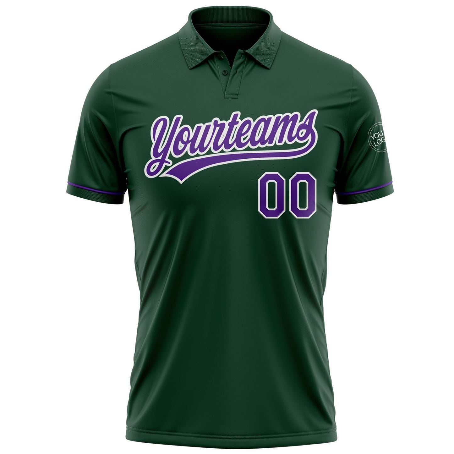 Custom Green Purple-White Performance Vapor Golf Polo Shirt view 2