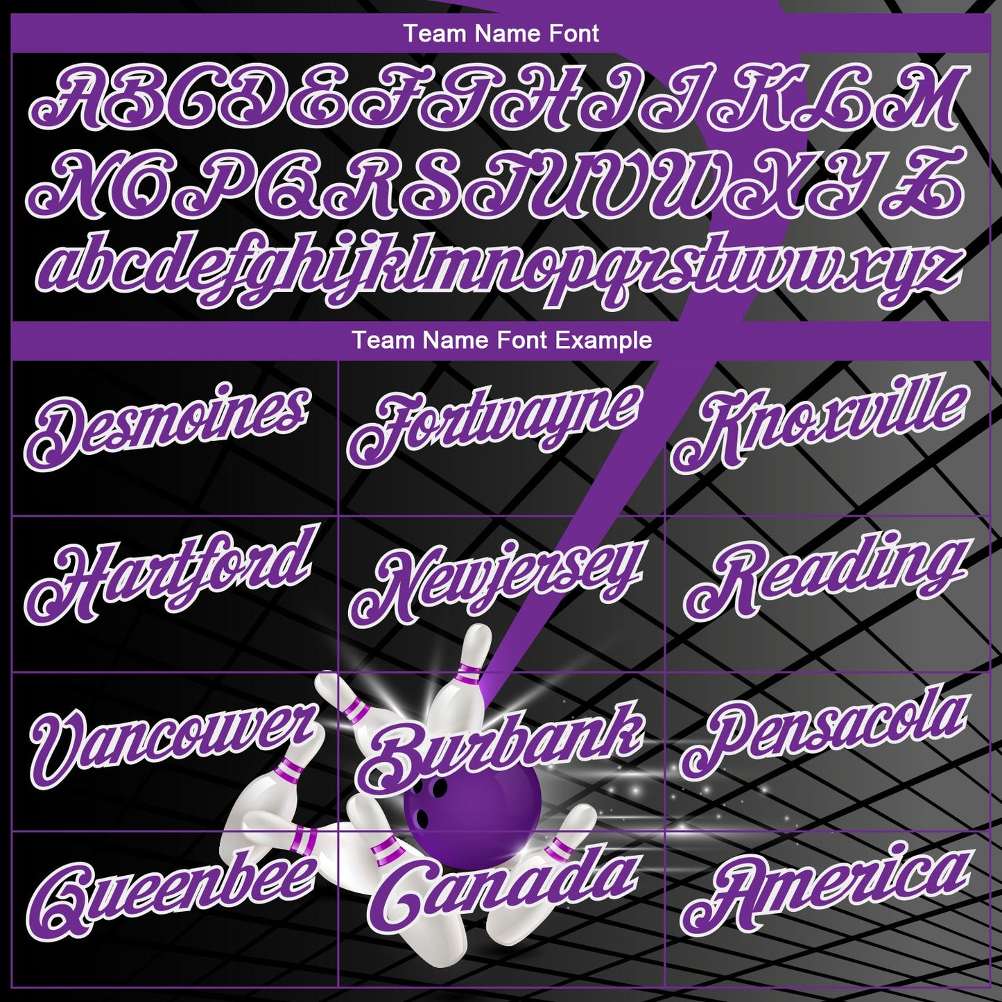 Custom Black Purple-White 3D Pattern Design Bowling Performance Polo Shirt view 4