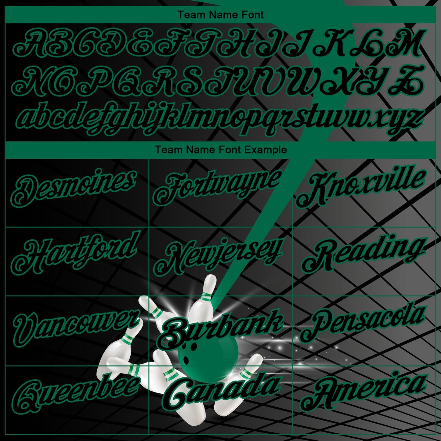Custom Black Kelly Green 3D Pattern Design Bowling Performance Polo Shirt view 4