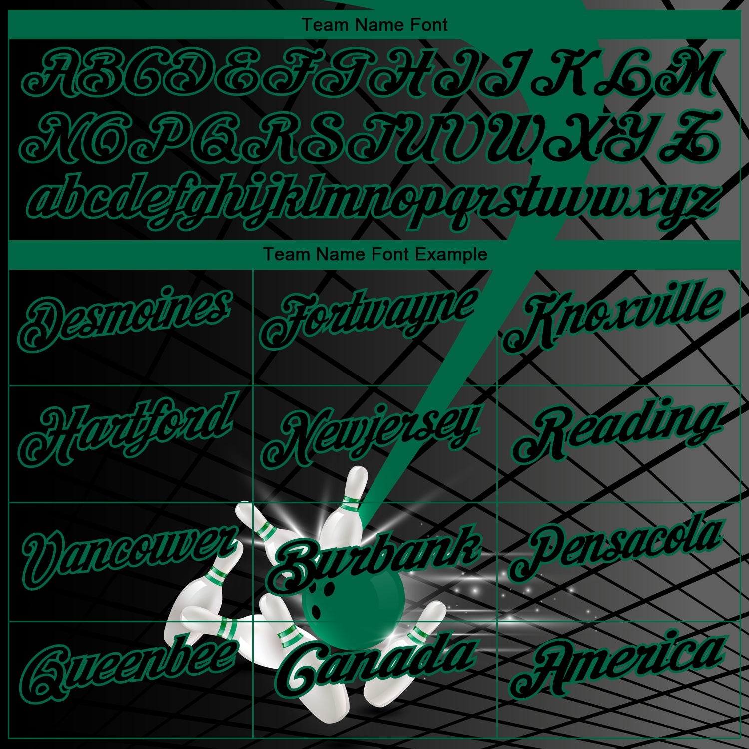 Custom Black Kelly Green 3D Pattern Design Bowling Performance Polo Shirt view 4
